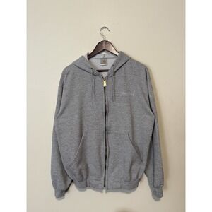 VTG Carhartt Jacket Mens medium Gray K122 HGY Full Zip Hoodie Fleece Sweatshirt